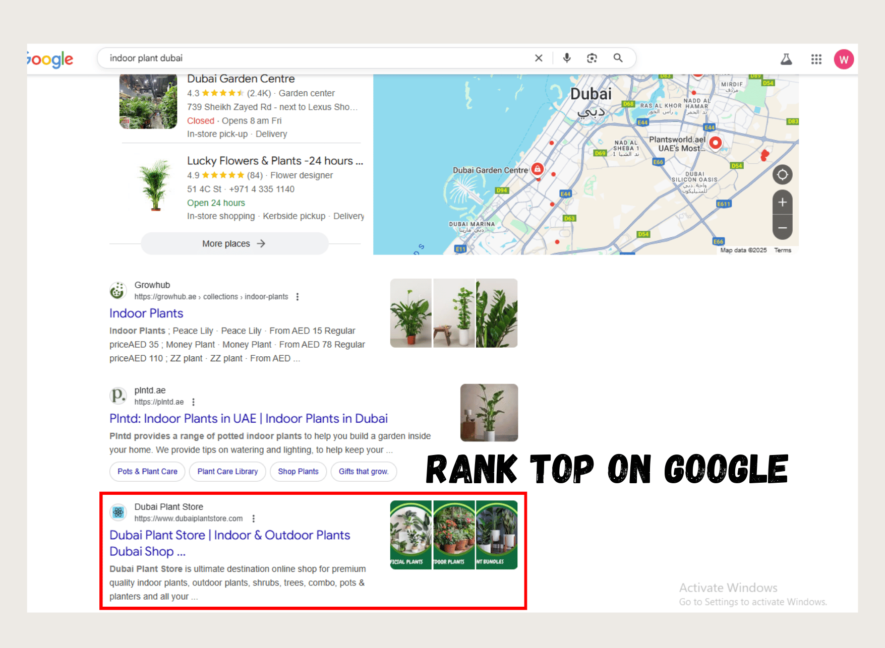 on page seo client ranking results Indianapolis SEO portfolio